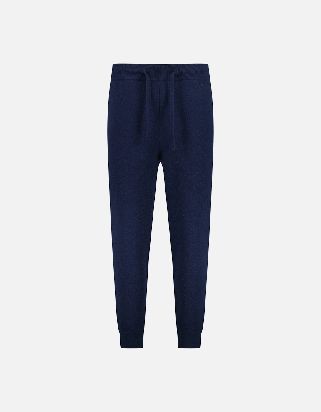 'Hunton' Knitted Cuffed Cashmere Sweatpants Navy, 4 of 3