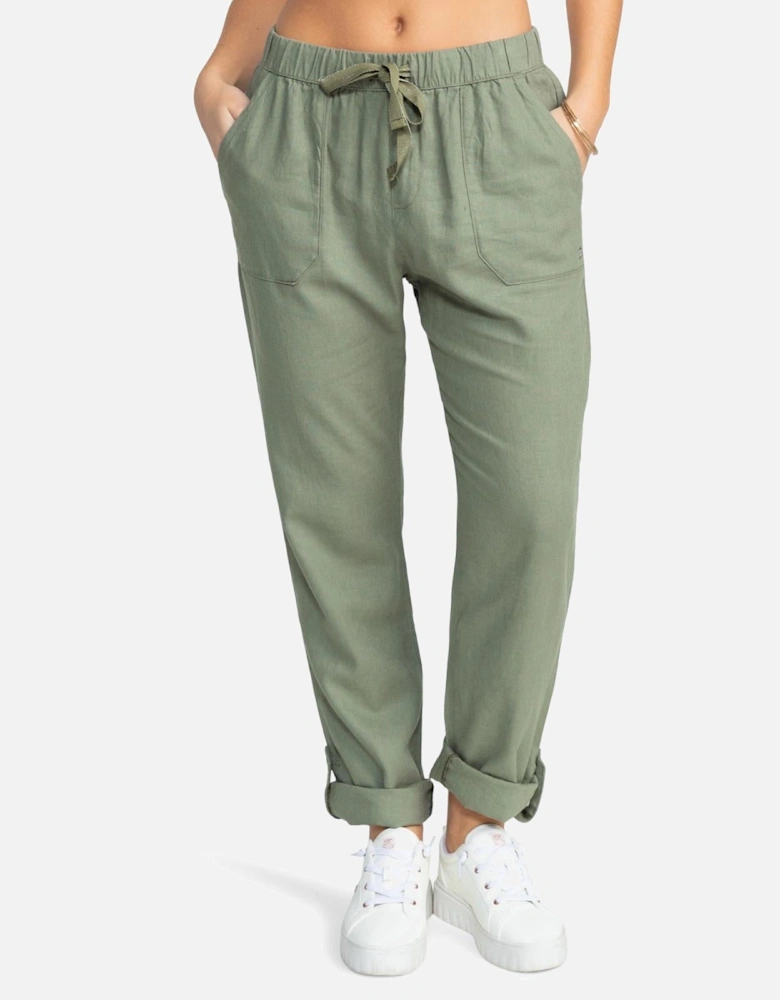 Womens On The Seashore Linen Trousers Cargo Pants