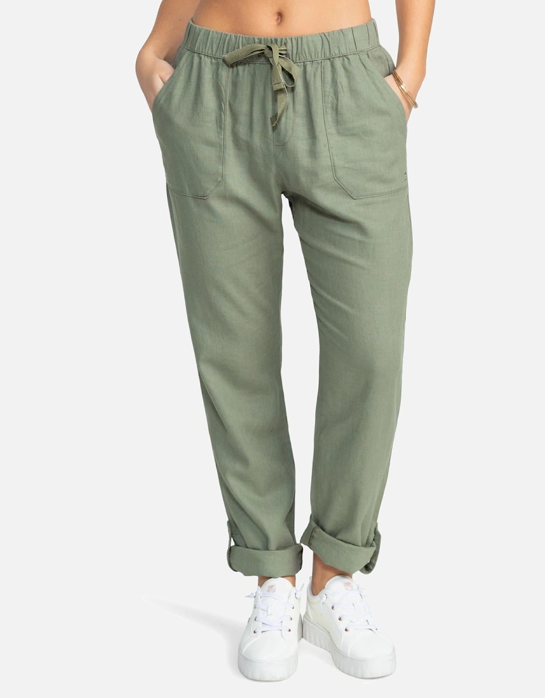 Womens On The Seashore Linen Trousers Cargo Pants, 2 of 1