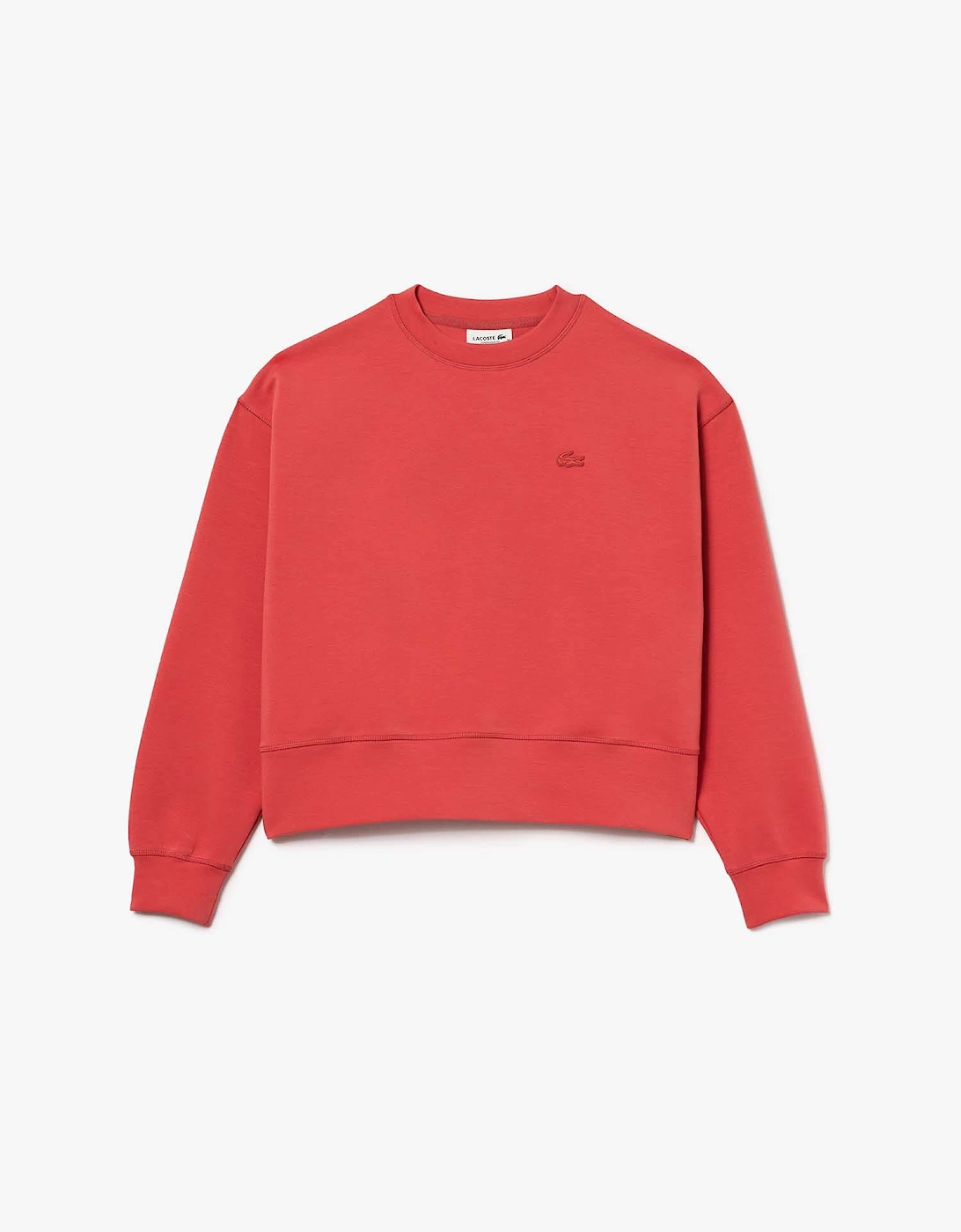 Lacoste Women's Oversized Cotton Sweatshirt - Red - Size: 10