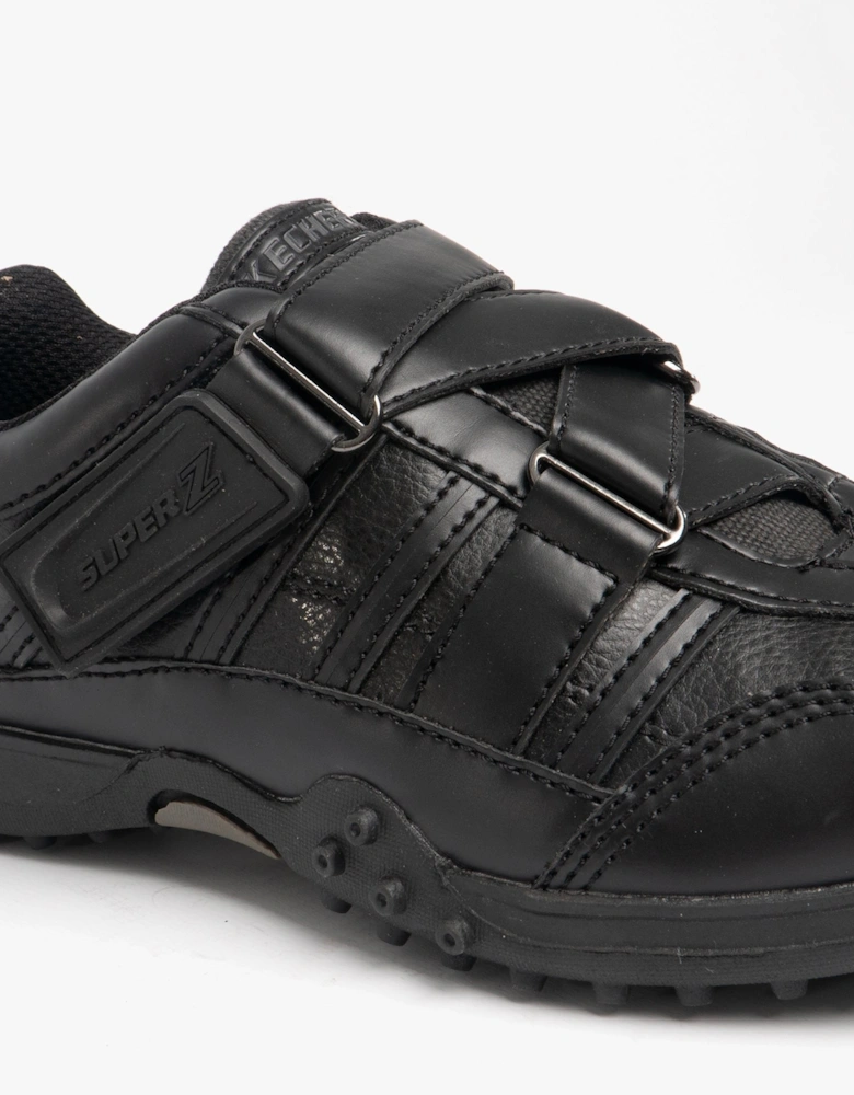 91664L/BBK URBANTRACK II RAGE Boys Touch Fasten School Shoes Black