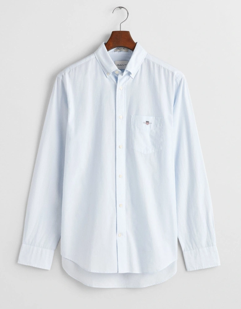 Regular Classic Poplin Banker Shirt, Light Blue