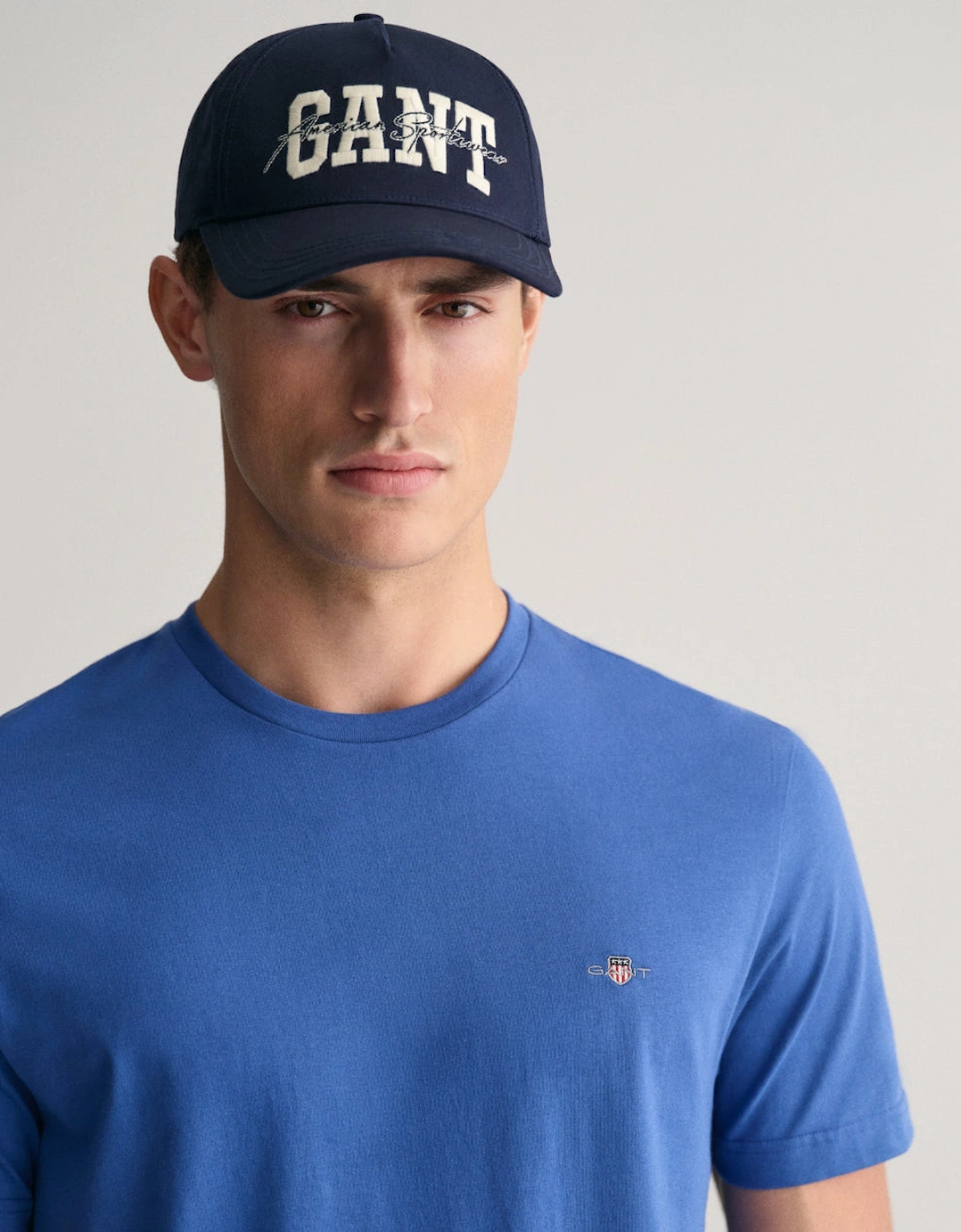 Gant Men's Blue Regular Shield T-Shirt, Rich - : 38/Regular Medium