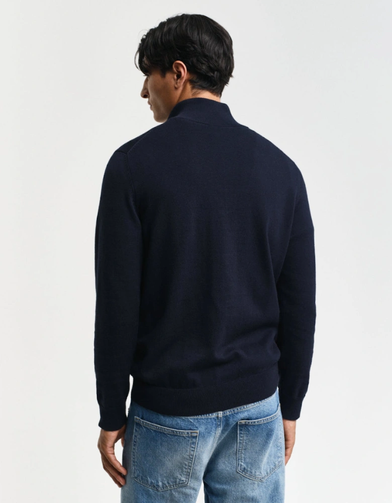 Classic Cotton Half Zip Sweater, Evening Blue