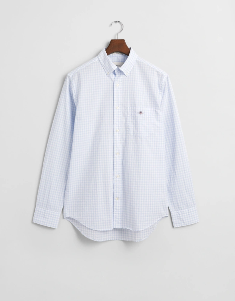 Regular Classic Poplin Gingham Shirt, Light Blue