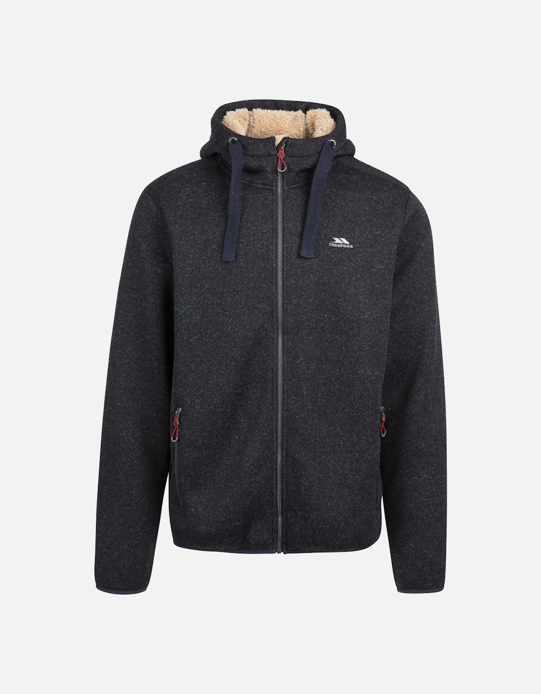 Mens Tableypipe Hooded Full Zip Fleece Hoodie - Black Marl, 2 of 1