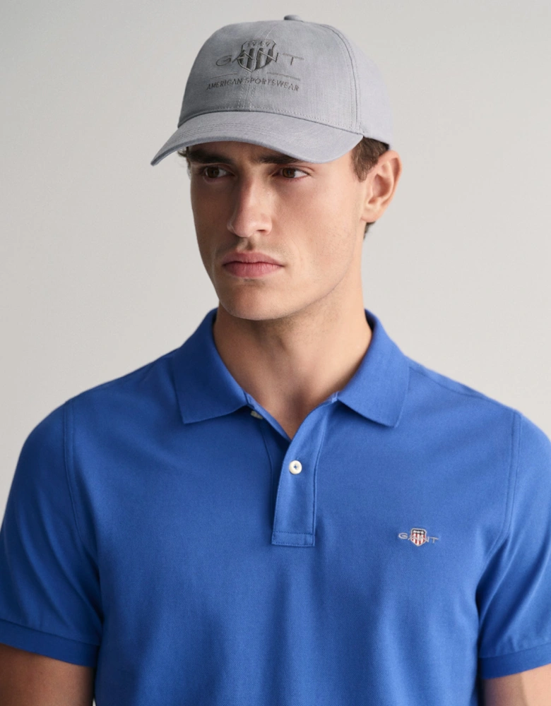 Regular Shield Pique Polo Shirt, Rich Blue