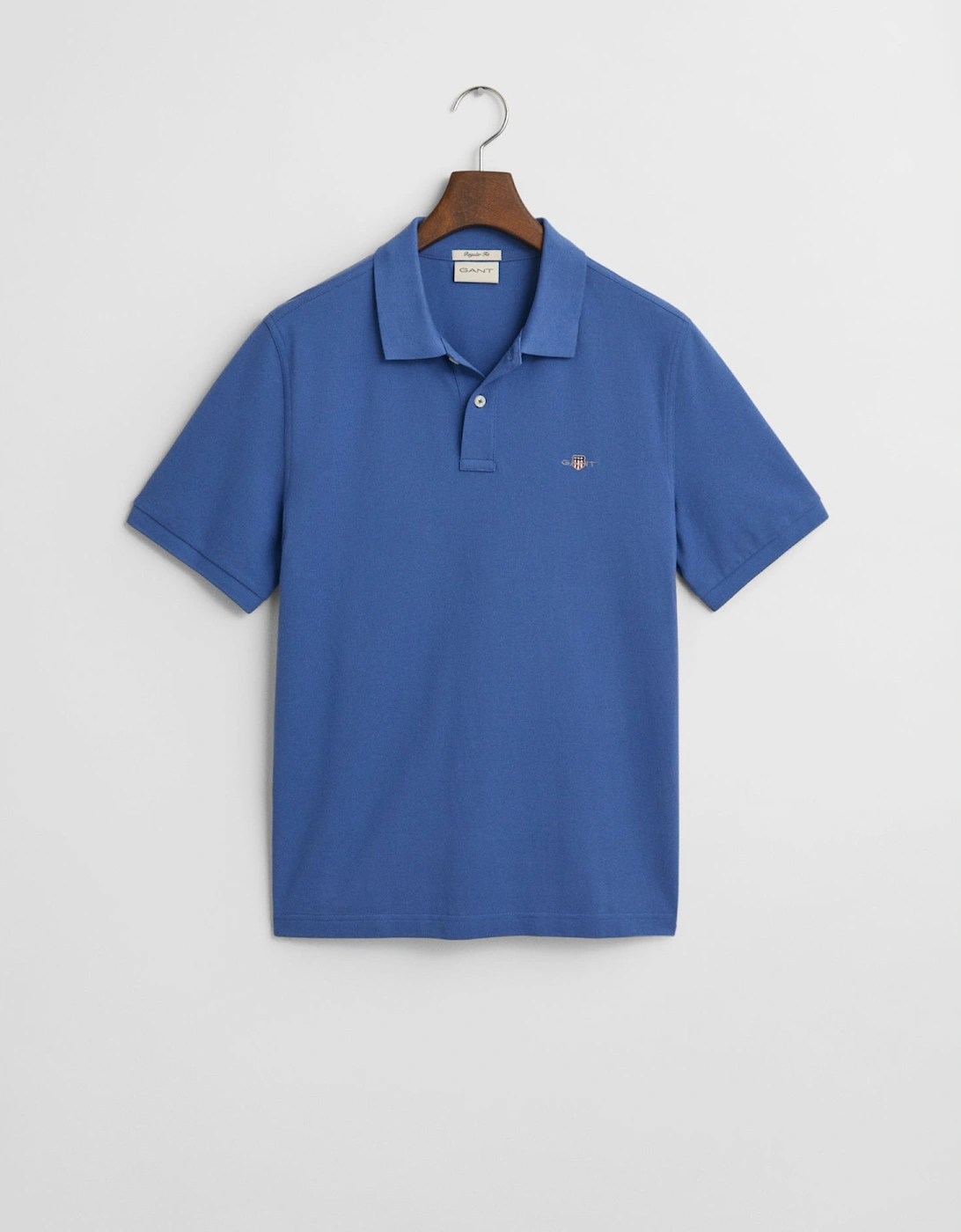 Regular Shield Pique Polo Shirt, Rich Blue