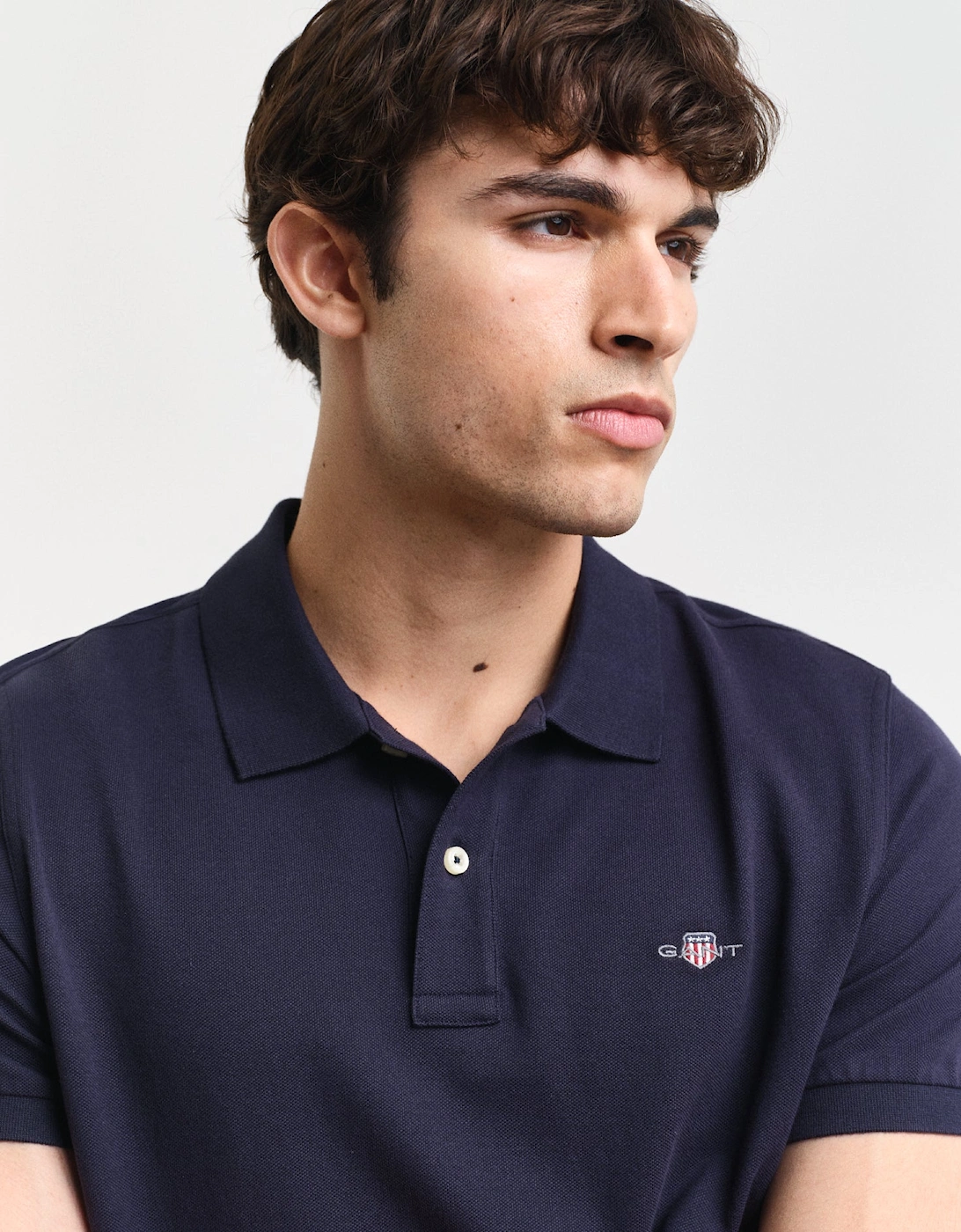 Regular Shield Pique Polo Shirt, Evening Blue