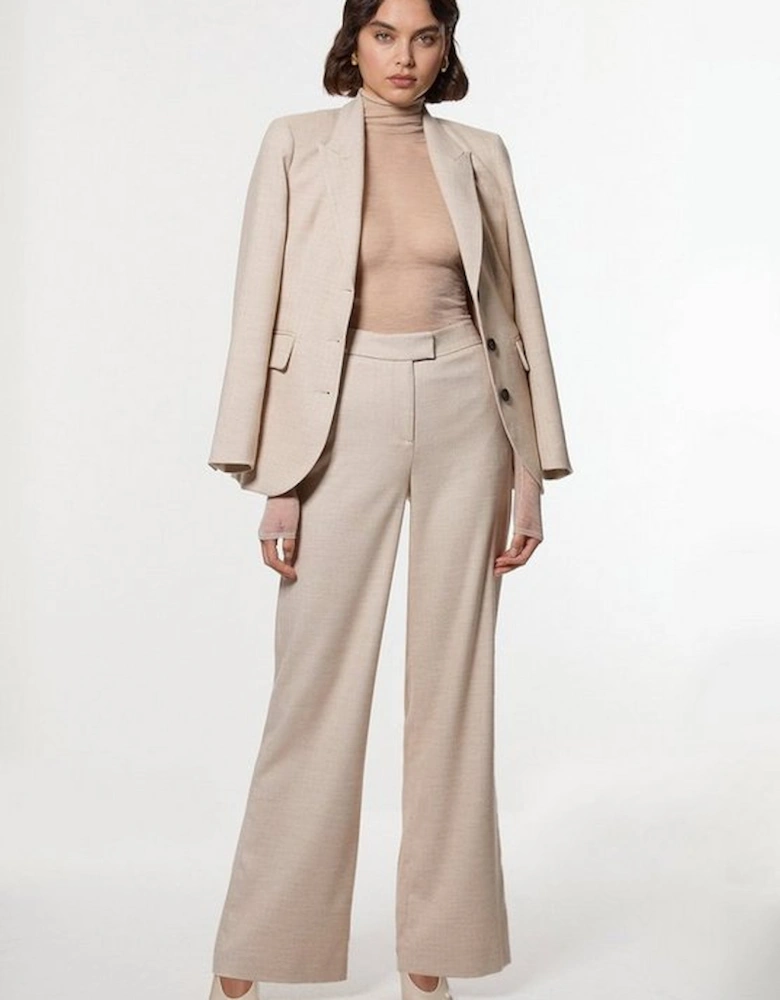 Herringbone Tailored Wide Leg Trousers