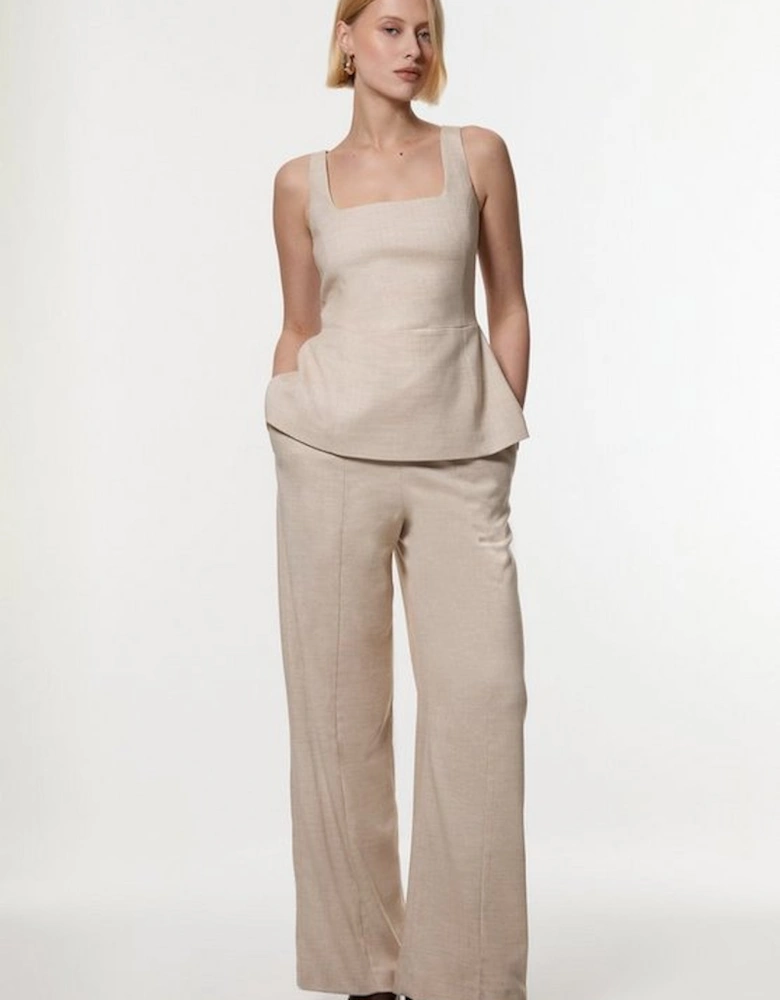 Herringbone Wide Leg Tailored Jumpsuit