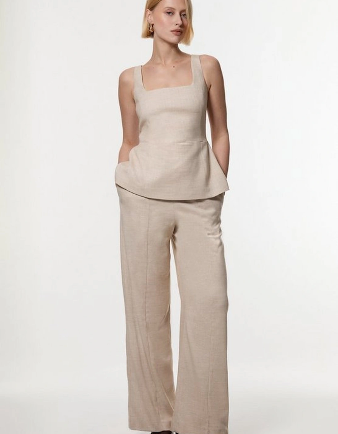 Herringbone Wide Leg Tailored Jumpsuit, 5 of 4