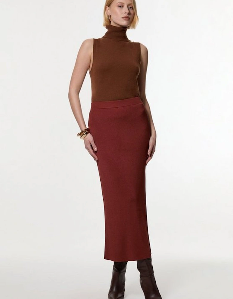 Slinky Drape Knit Column Skirt