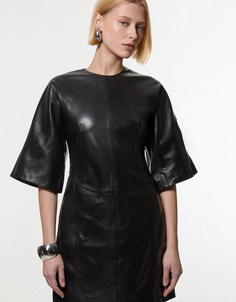 Leather Seam Mini Dress