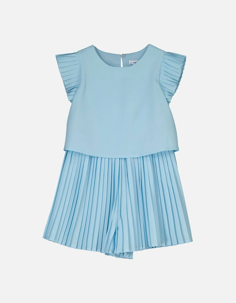 BLUE PLEATED PLAYSUIT 3871