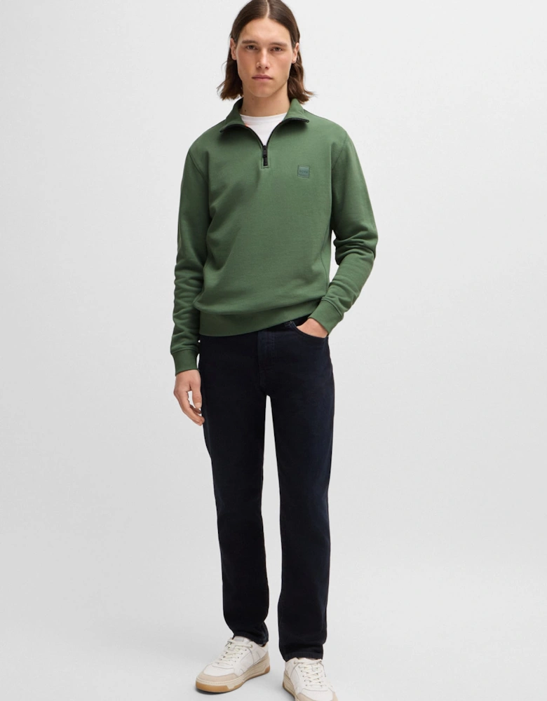 Logo Patch Zip-Neck Sweatshirt