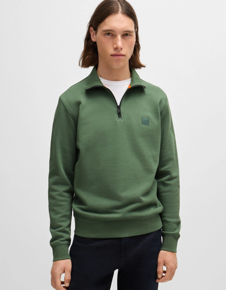 Logo Patch Zip-Neck Sweatshirt
