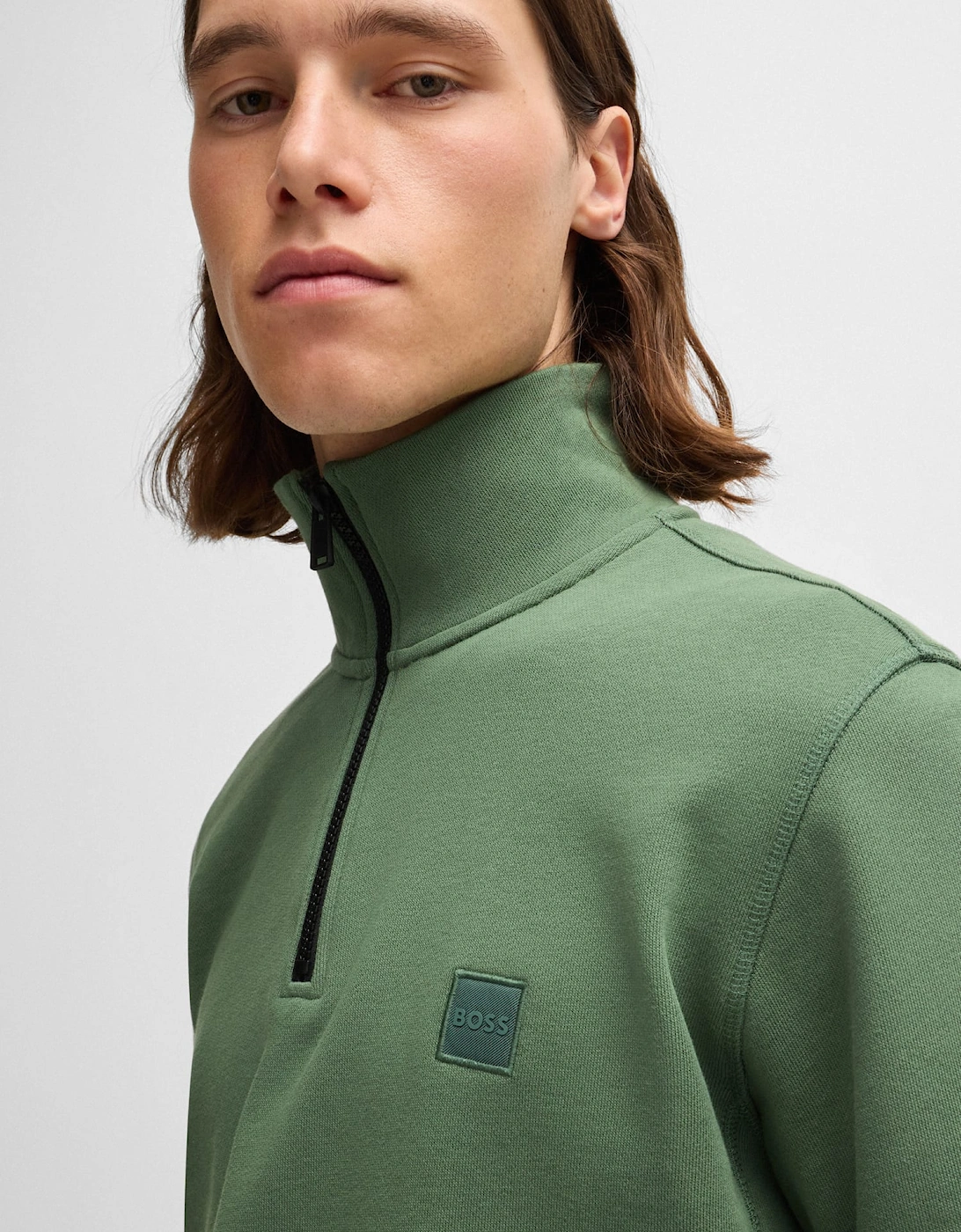 Logo Patch Zip-Neck Sweatshirt