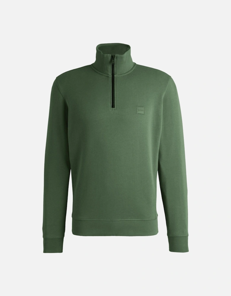 Logo Patch Zip-Neck Sweatshirt