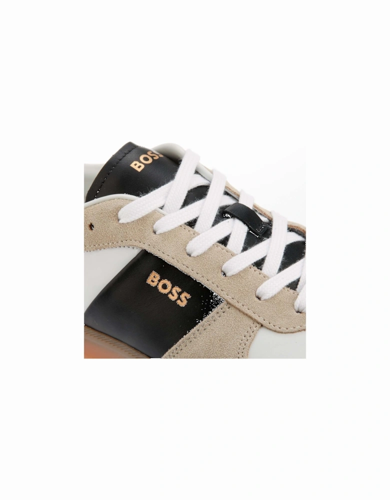 Foil Print Branding Leather-Suede Trainers