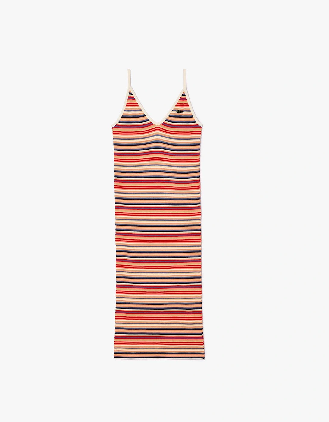 Lacoste Women's Long Striped Cotton Dress - Multi - Size: 14