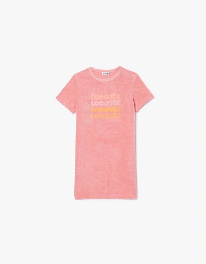 Juniors Cotton Terry Logo T-Shirt Dress