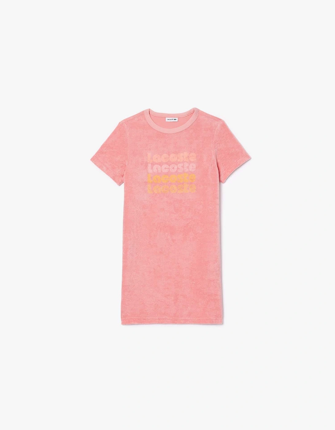Lacoste Juniors Cotton Terry Logo T-Shirt Dress - Pink - Size: 3 years
