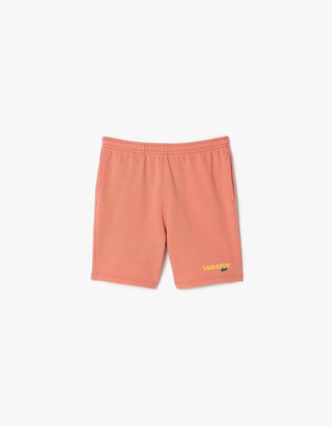 Lacoste Men's Washed Effect Printed Fleece Shorts - Red - Size: 32/30/31