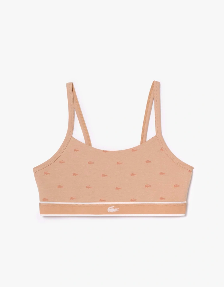 Crocodile Print Stretch Cotton Bralette