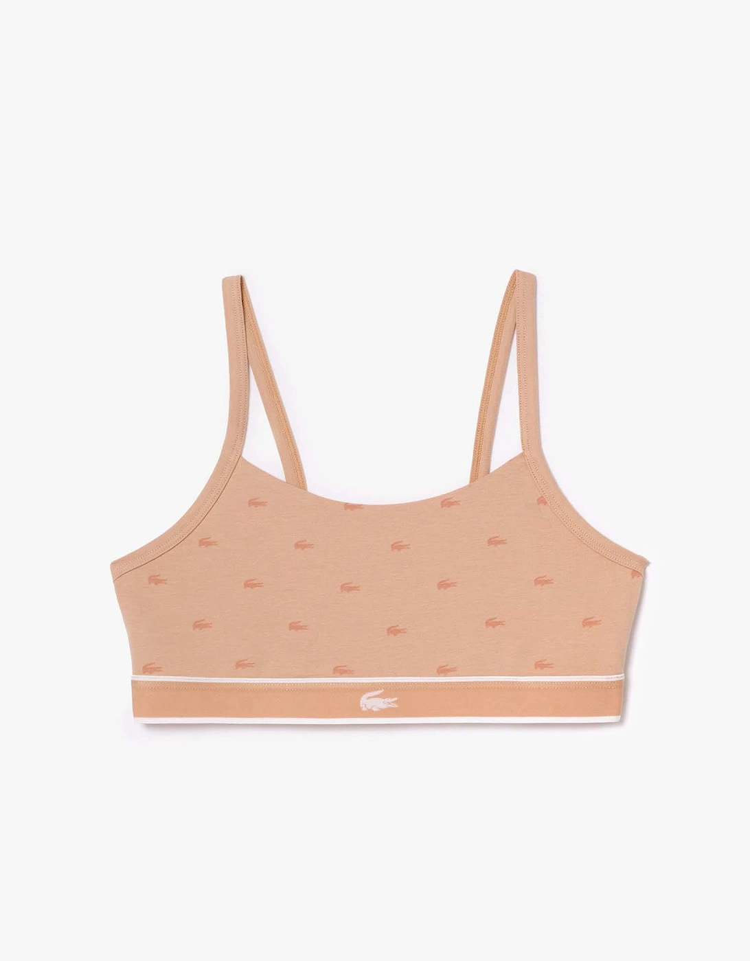 Lacoste Women's Crocodile Print Stretch Cotton Bralette - Pink - Size: L