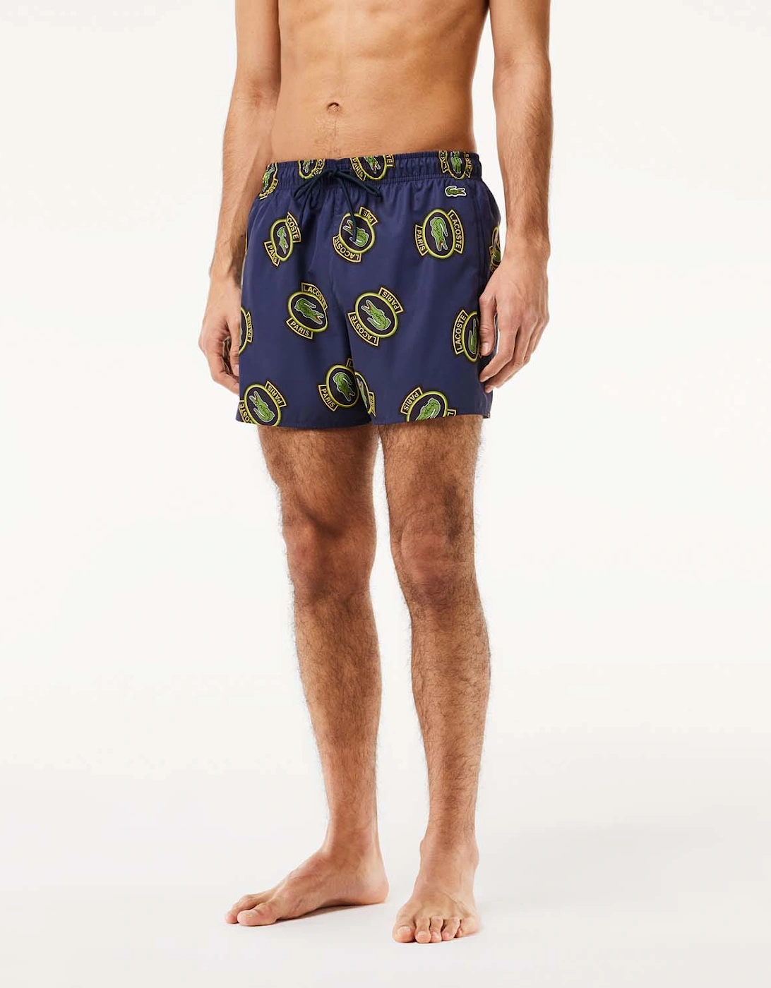 Lacoste Men's Short Printed Swim Trunks - Multi - Size: 35/34/32