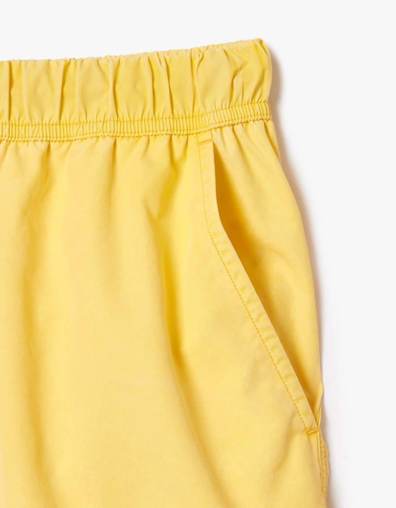 Mid Length Washed Effect Swim Trunks