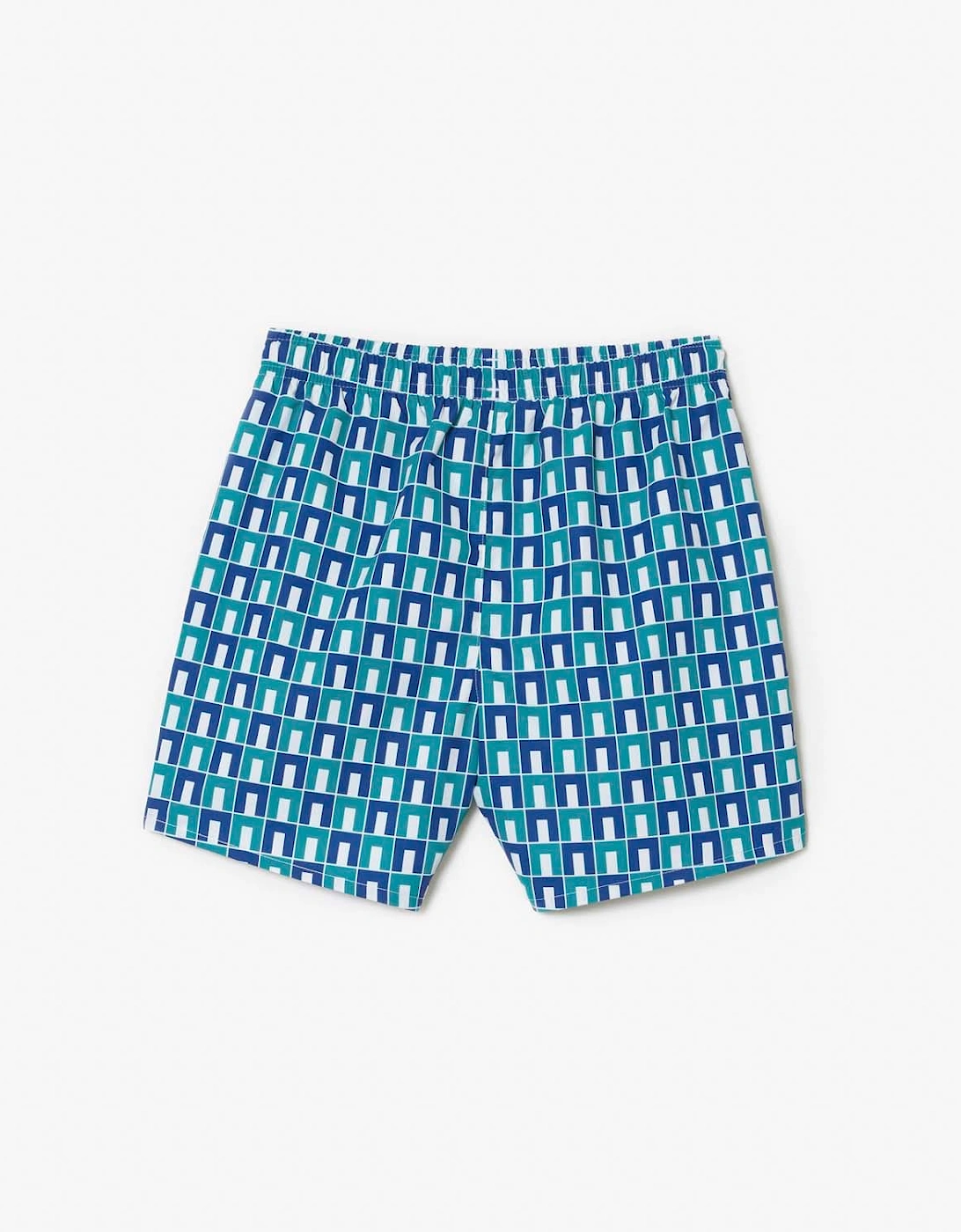 Juniors Taffeta Monogram Print Swim Trunks