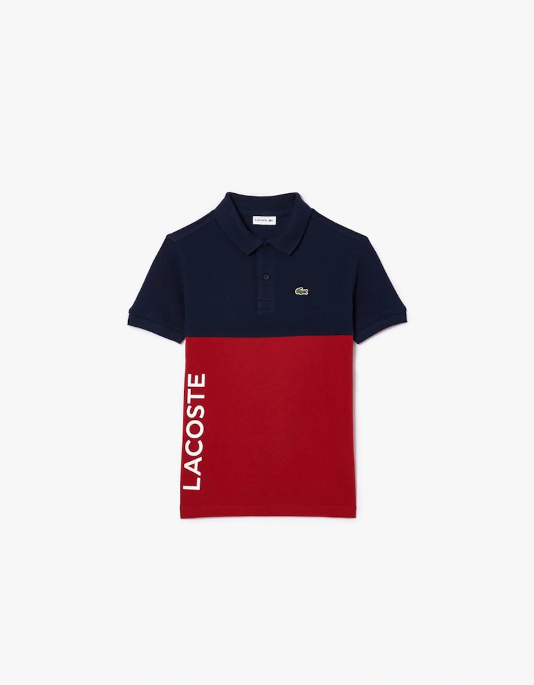 Juniors Colour Block Piqué Polo Shirt