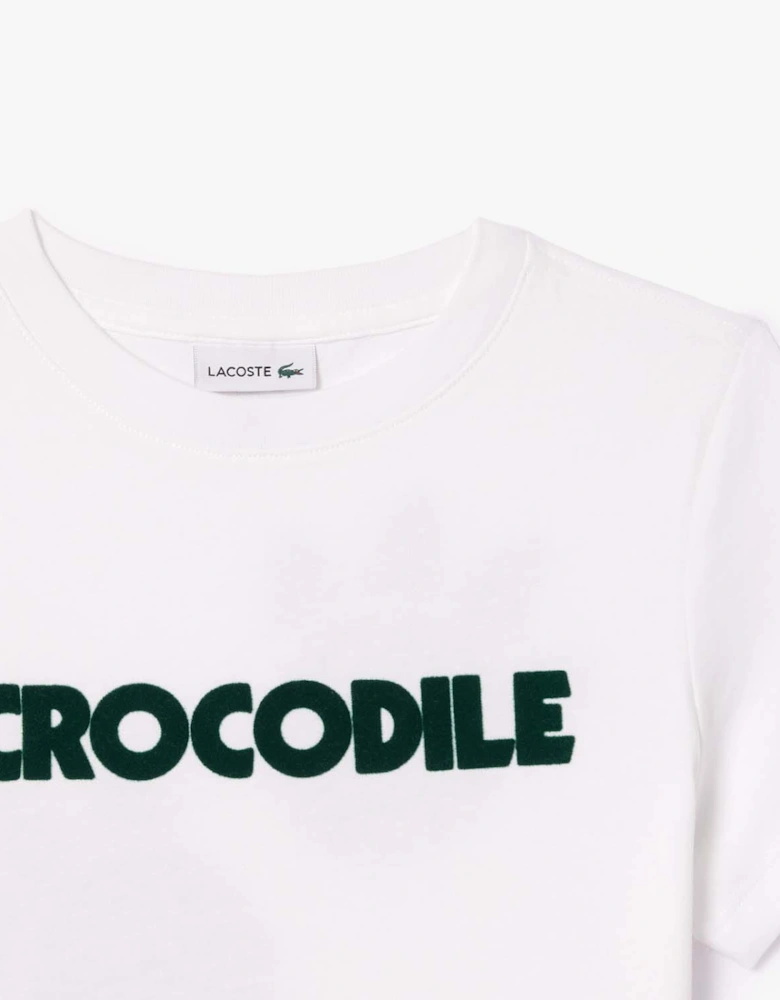 Juniors Crocodile Print Cotton T-Shirt