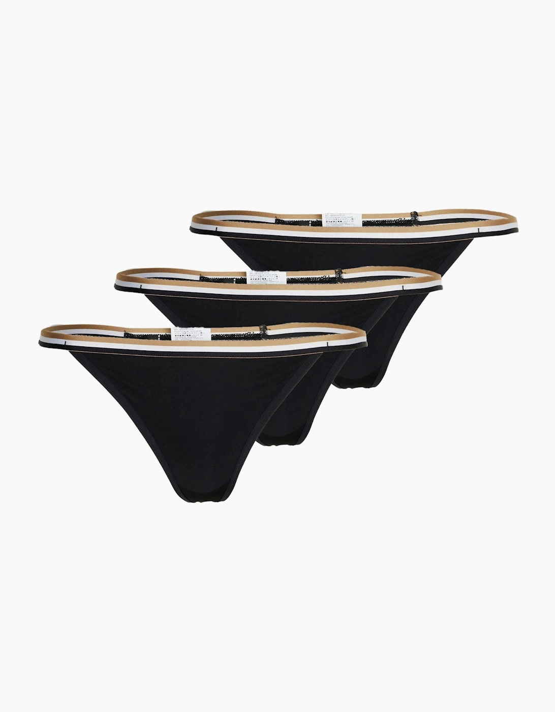 Boss Hugo Boss Women's 3-Pack Stripe Lace Strings, Black