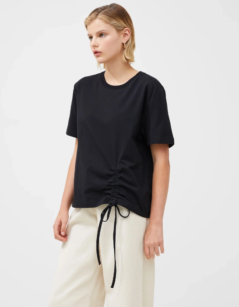 Rallie Cotton Rouched T-Shirt Blackout