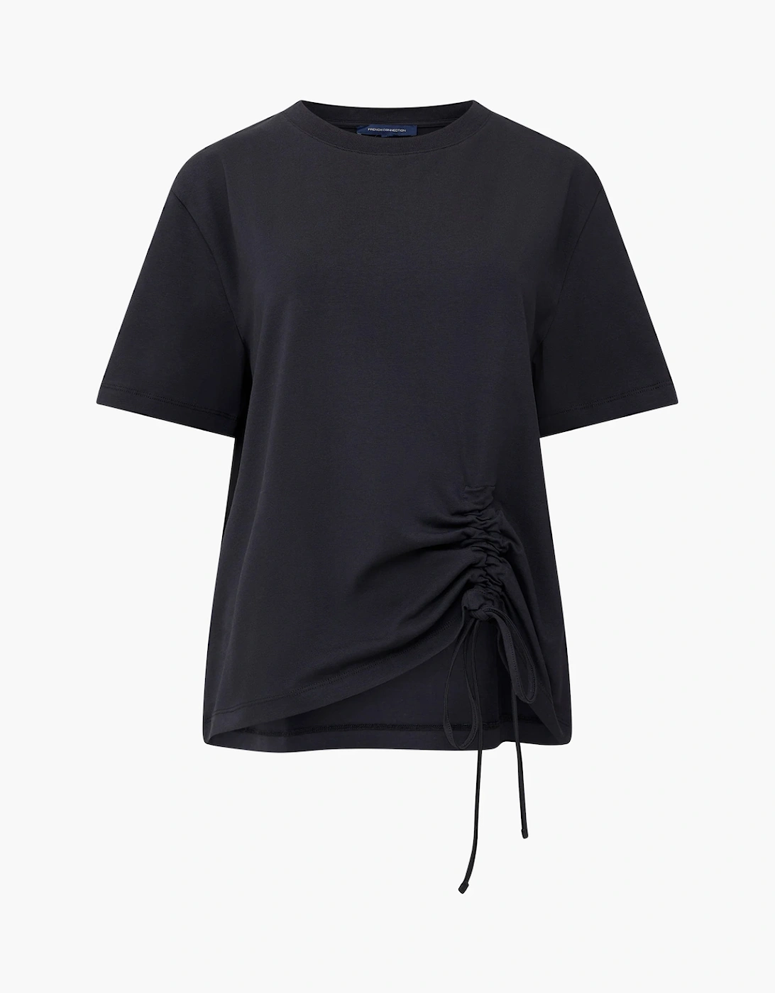 Rallie Cotton Rouched T-Shirt Blackout