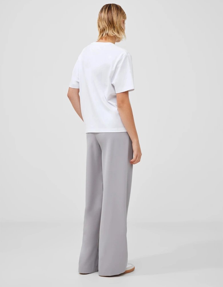 Rallie Cotton Rouched T-Shirt Linen White