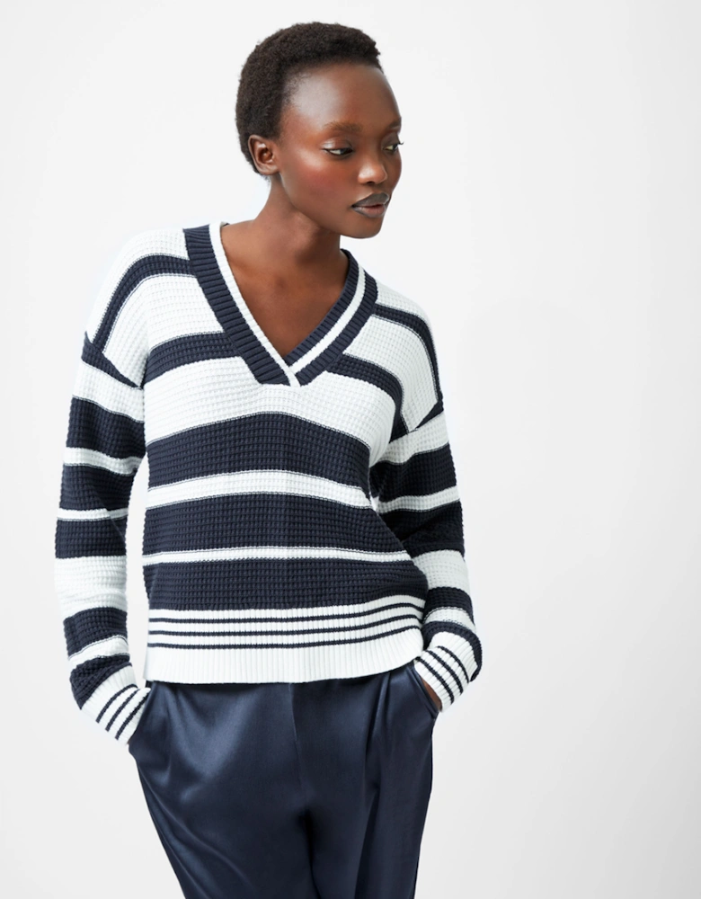 Lily Mozart Striped Varsity Jumper Navy/Summer White