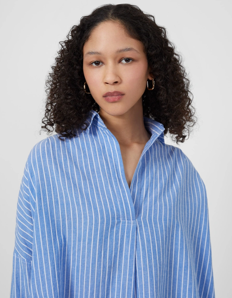 Rhodes Wider Stripe Popover Blue/White