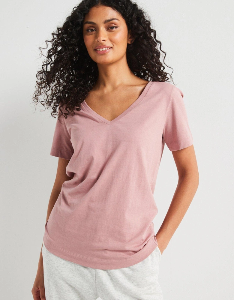 The Essential V Neck T-Shirt - Pink