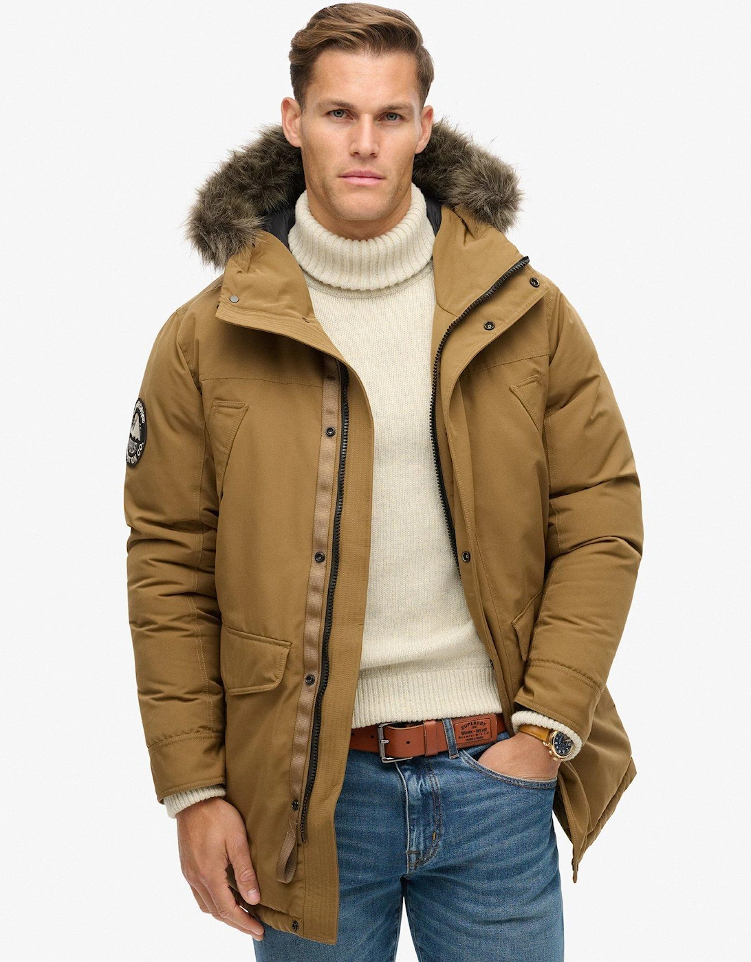 Everest Faux Fur Parka Jacket - Brown, 2 of 1