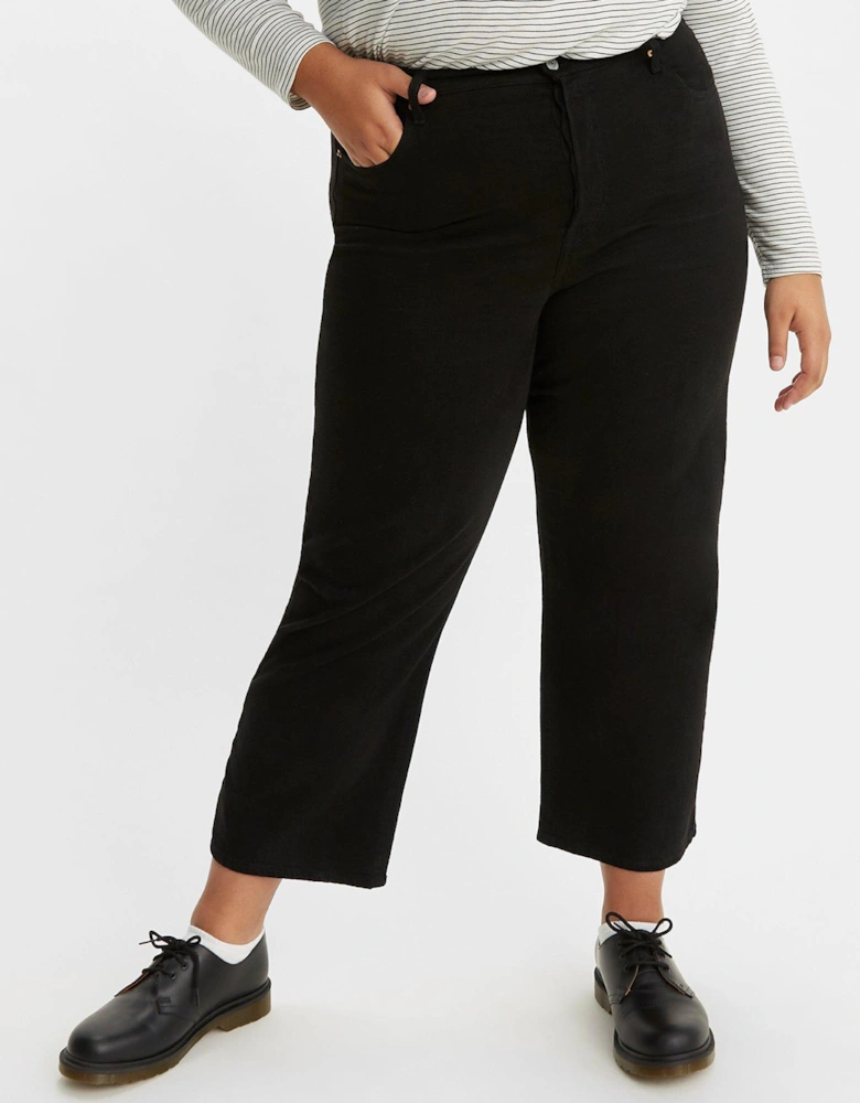 Ribcage Straight Ankle Jeans (plus Size) - Black Sprout