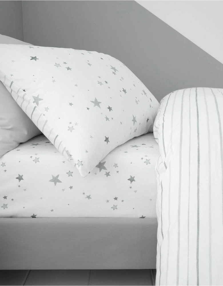 Grey Stars 100% Cotton Duvet Set