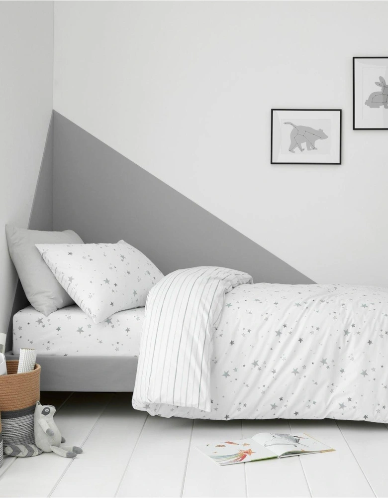 Grey Stars 100% Cotton Duvet Set