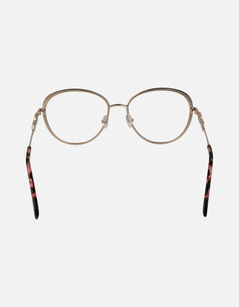 Round Full-Rim Metal Frame Glasses Women - Black