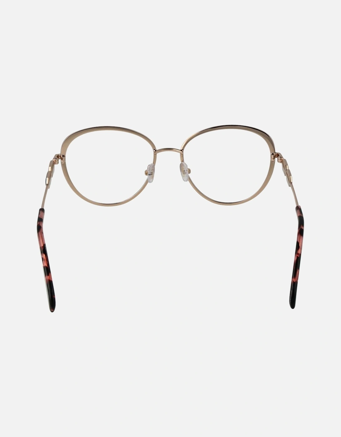 Round Full-Rim Metal Frame Glasses Women - Black