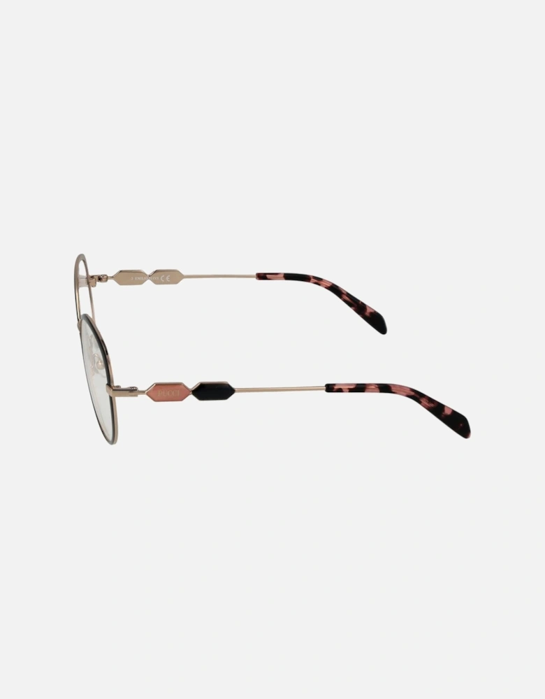 Round Full-Rim Metal Frame Glasses Women - Black