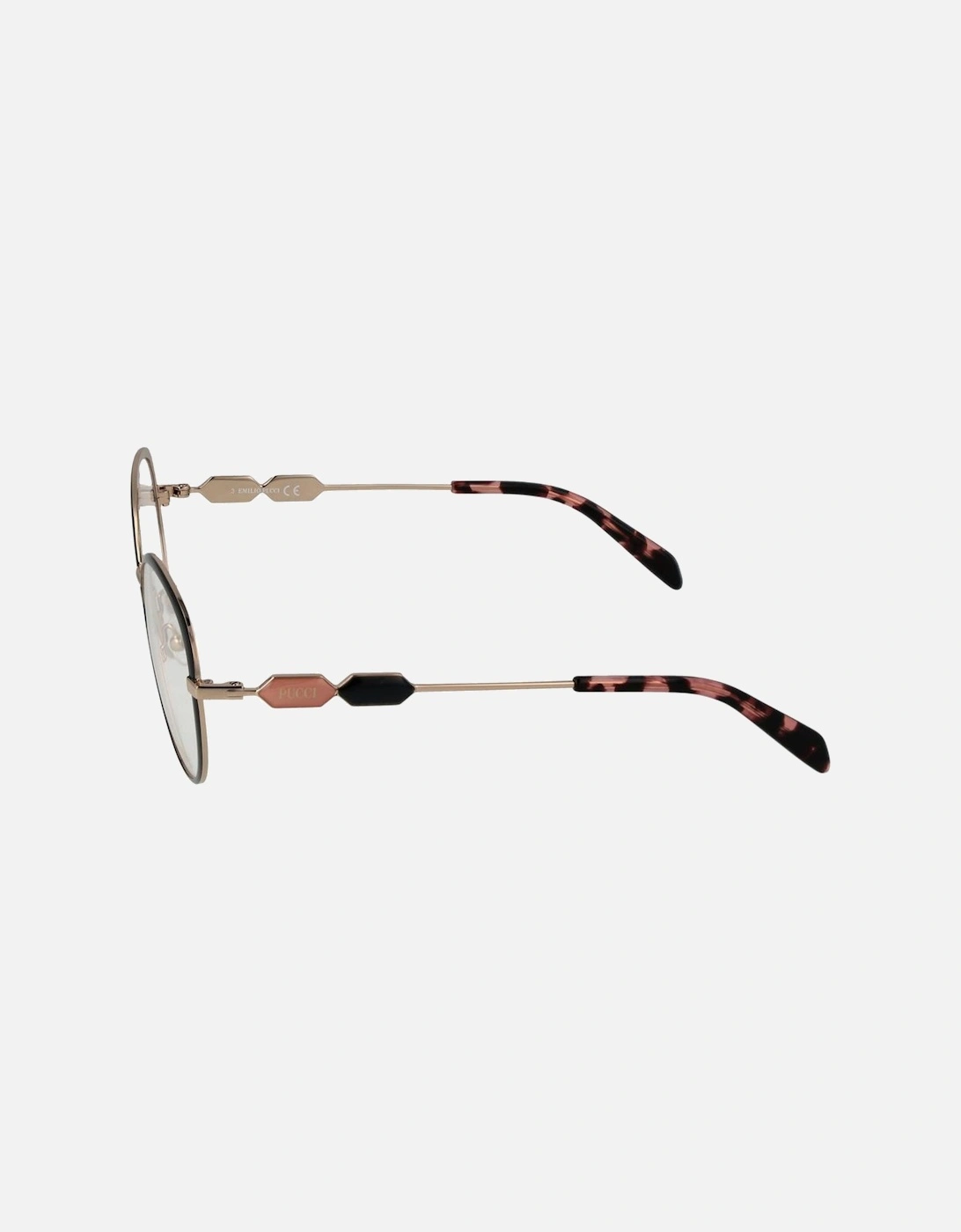 Round Full-Rim Metal Frame Glasses Women - Black
